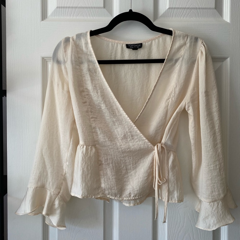 Topshop champagne wrap blouse